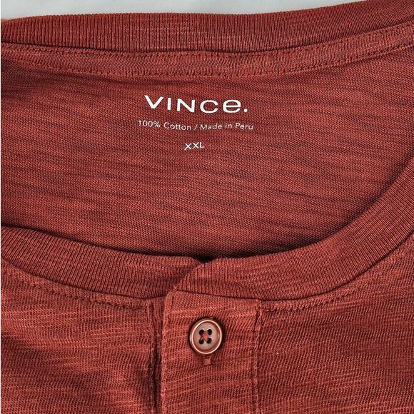VINCE MEN'S ORANGE LONG SLEEVE THERMAL SHIRT – SIZE XX-LARGE – 100% COTTON - Picture 4 of 9